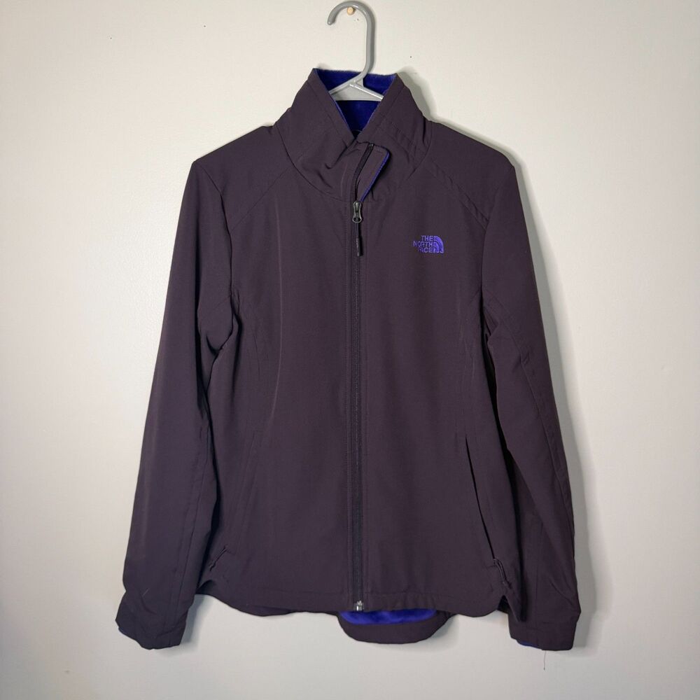 North Face purple lined windwall full zip womens jacket size medium warm outdoor